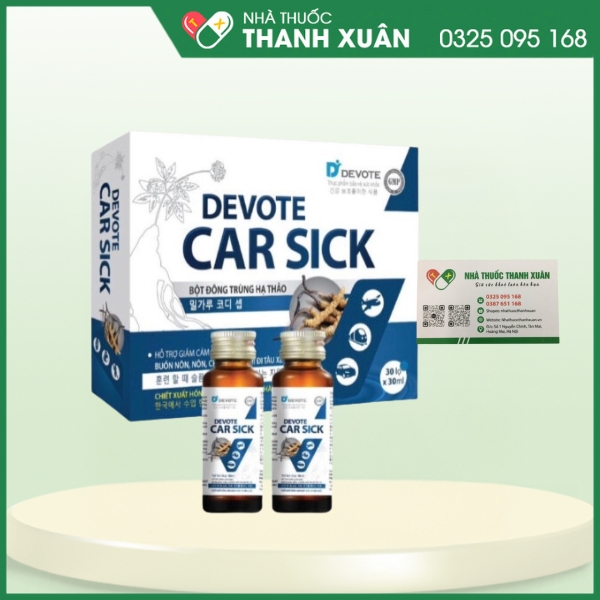 Devote Car Sick - Hỗ trợ giảm cảm giác buồn nôn, nôn, chóng mặt khi đi tàu xe